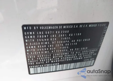 2023 Volkswagen Tiguan 2.0T Sel R-Line from USA, damaged, VIN 3VV4B7AX1PM034909